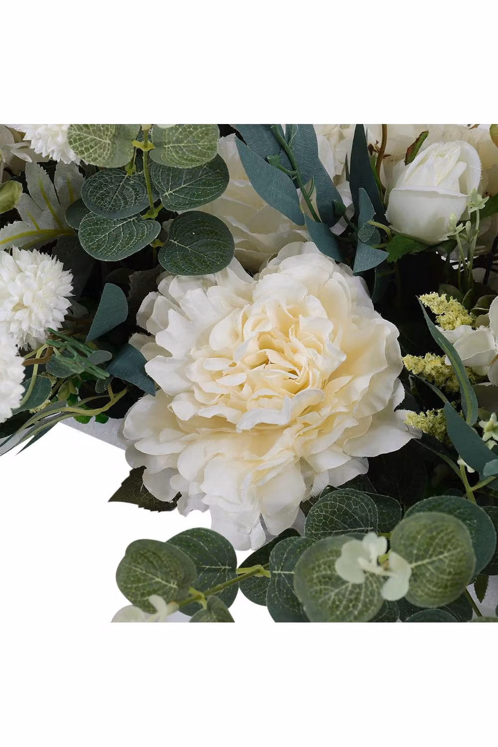Living and Home White and Green Artificial Floral Row for Wedding Aisle Decor, W/D/H: 100 x 45 x 45 cm – 2