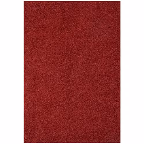 THE RUGS Red Plain Shaggy Soft High Pile Rug for Living Room, Bedroom or Hallway, W: 140 cm, D: 200 cm – 6