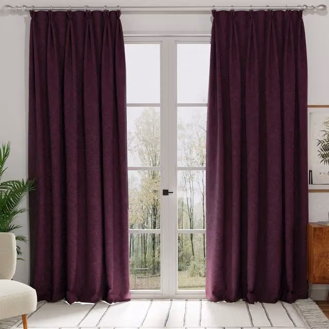 Terrys Plain Purple Blackout Fabric Panel Curtain