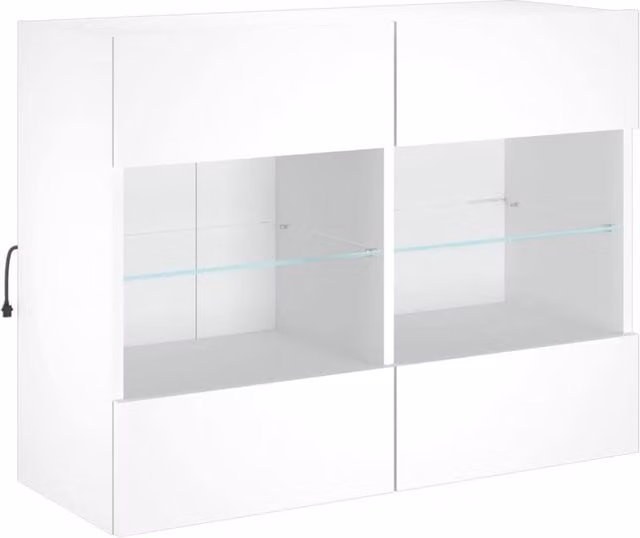 Berkfield Home Modern White Wall Mounted TV Cabinet with Integrated LED Lighting W/D/H: 78.5 x 30 x 60.5 cm