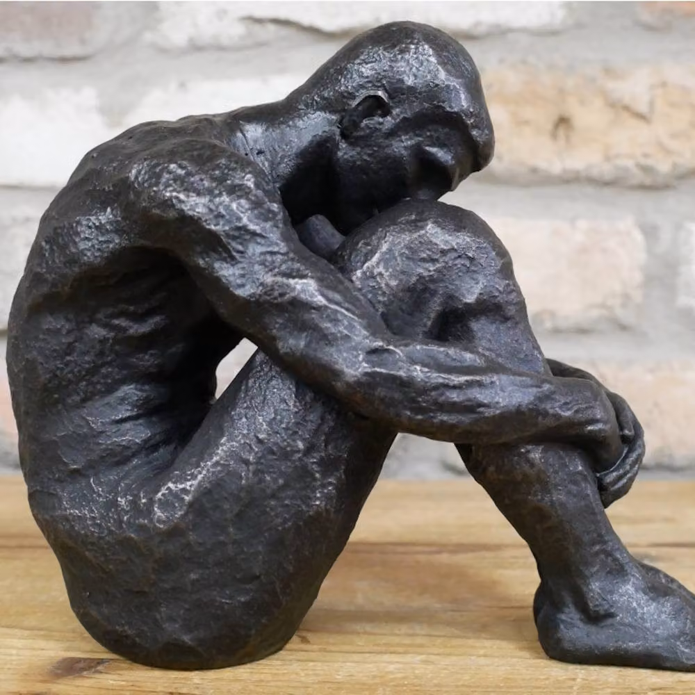 Gifts Direct 2 U Sitting Man Resin Ornament Sculpture in Black – 5