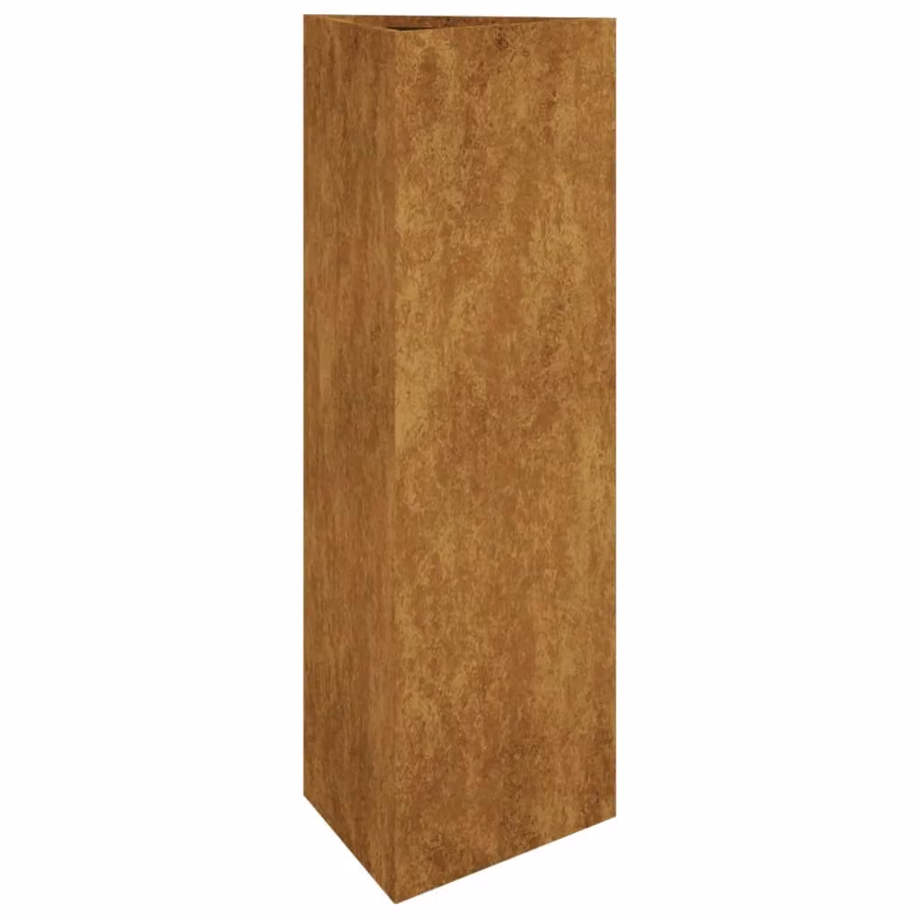 Berkfield Home Brown Corten Steel Garden Planter Tub W/D/H: 30 x 26 x 75 cm – 2