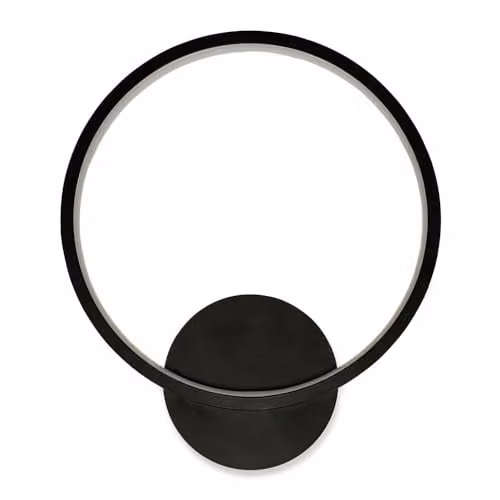 ValueLights Matt Black Loop Circle Integrated LED Outdoor Wall Light, IP44 Rated, Mains Wired – 4