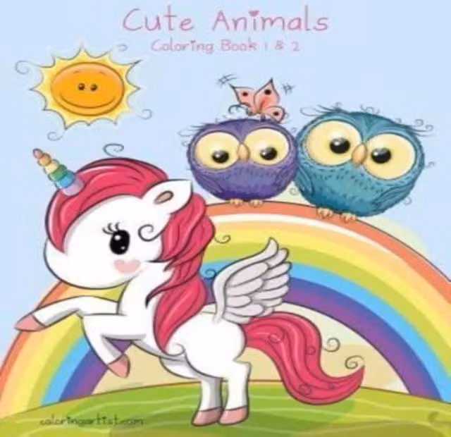 Nick Snels Cute Animals Colouring Book for Children, Multicolour Paperback