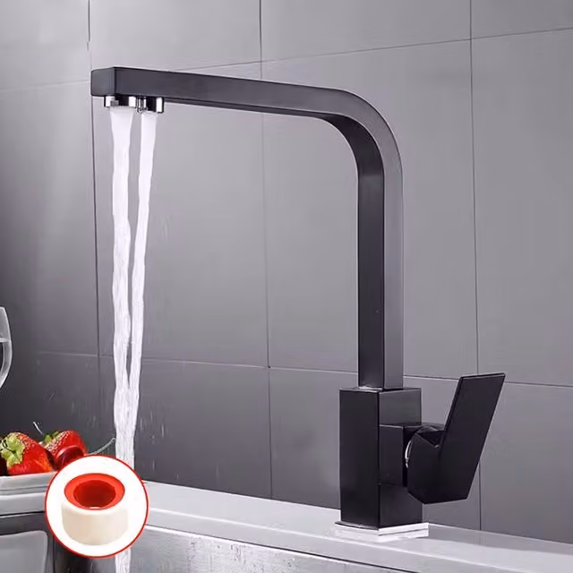 SPETLEK Single Lever Sink Mixer Tap with Swivel Spout in Matt Black