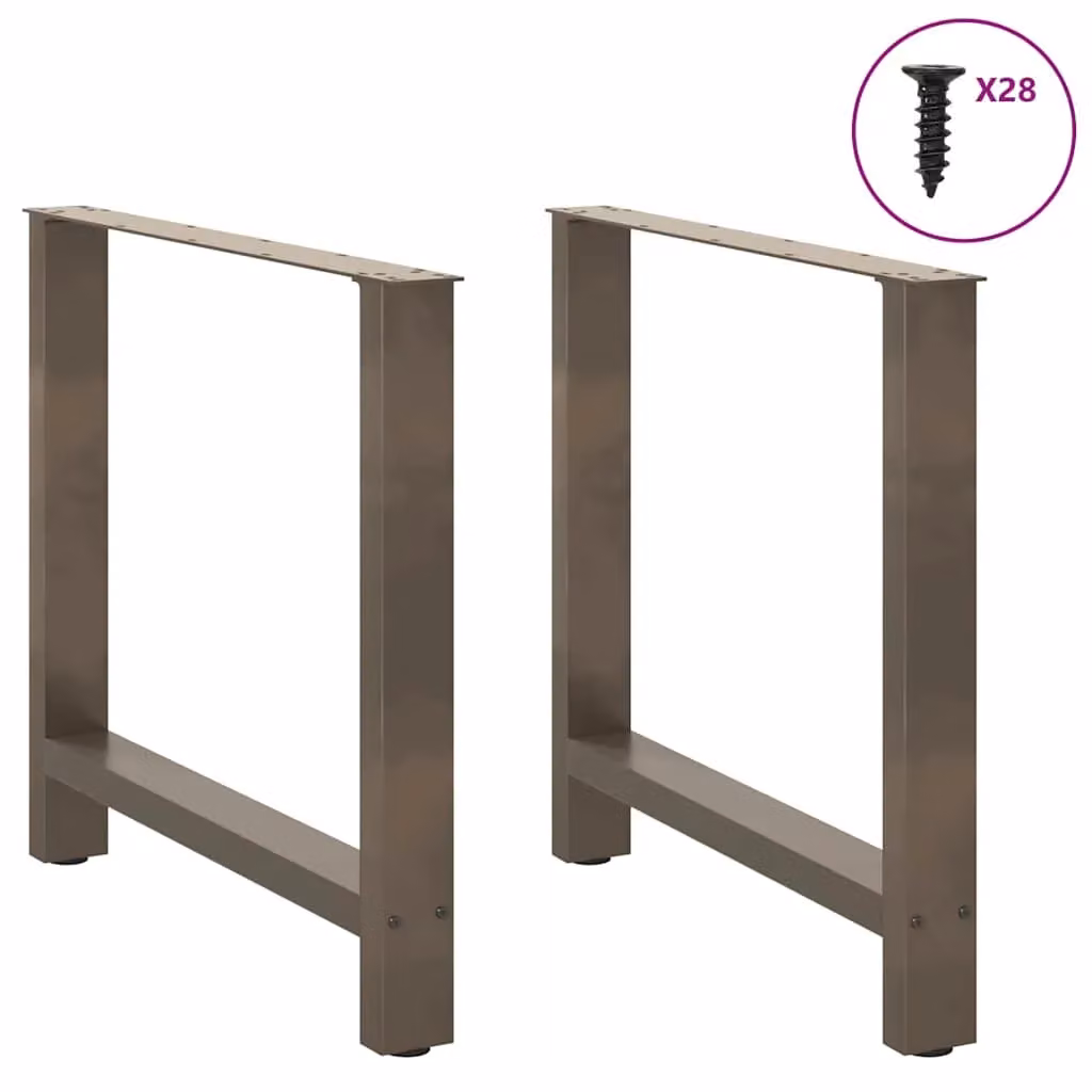 Berkfield Home Grey Steel Coffee Table Legs, 2 Pieces, H: 72.5 cm x W: 80 cm – 2