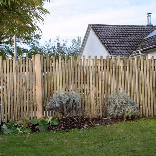 Forest Garden Brown Impregnated Wood Palisade Picket Fence