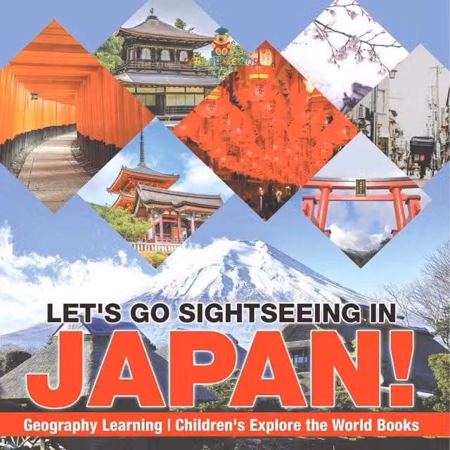 Baby Professor Let's Go Sightseeing in Japan Learning Geography Children's Book in Orange and Multicolour