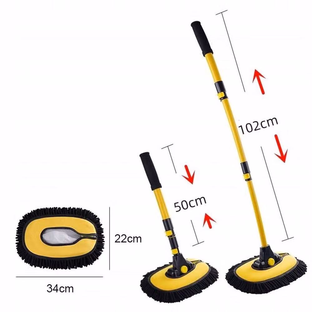 Havendro Curved Rod Soft Hair Car Cleaning Brush and Wash Mop in Yellow – 2