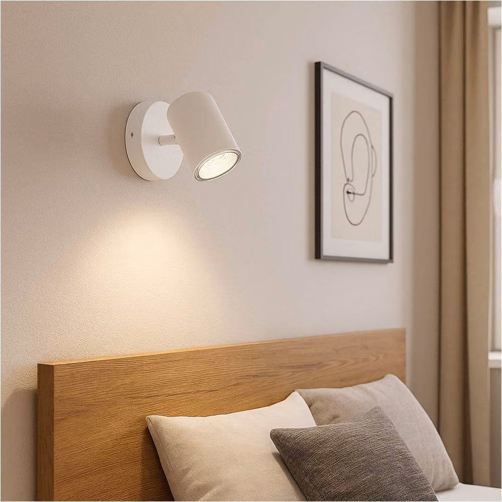 Loops Modern White Ceiling Spotlight Pack of 2, IP44 Rated, GU10, Height: 11.5 cm – 2