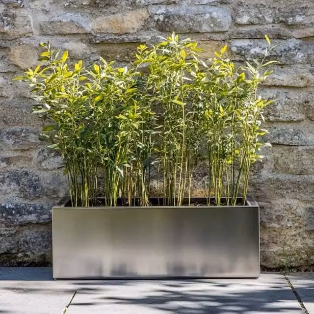 Silver Galvanised Steel Trough Planter, Width: 100 cm