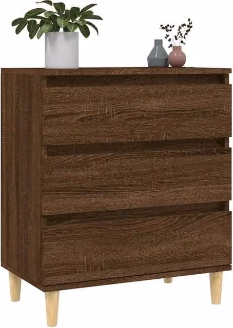 Berkfield Home Mid-Century Brown Oak Sideboard, W/D/H: 60 x 35 x 70 cm