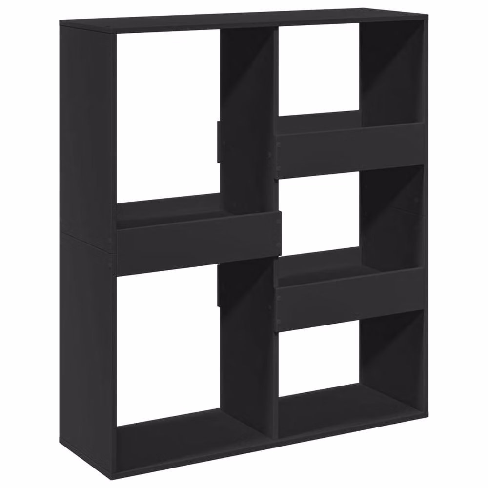 Berkfield Home Black Straight Room Divider with Media Compartments, W/D/H: 100 x 33 x 115 cm – 5