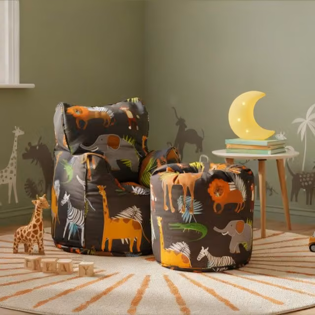 Ready Steady Bed Kids Africa Printed Combo Bean Bag Chair in Multicolour