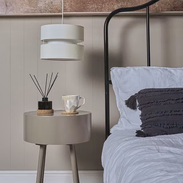 ValueLights Sophia Small 2 Tier Fabric Ceiling Light Shade in Cream