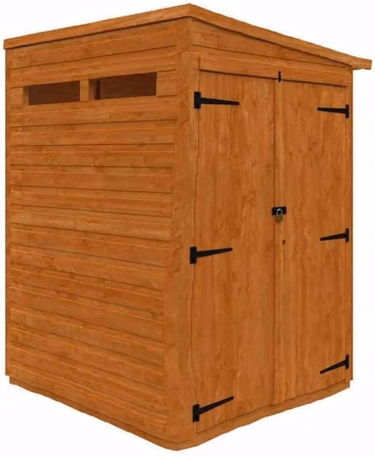 Buttercup Farm 4x4 Flex Pent Security Double Door Wooden Chicken Coop in Burnt Orange, W: 115 cm, H: 203 cm, L: 123.8 cm
