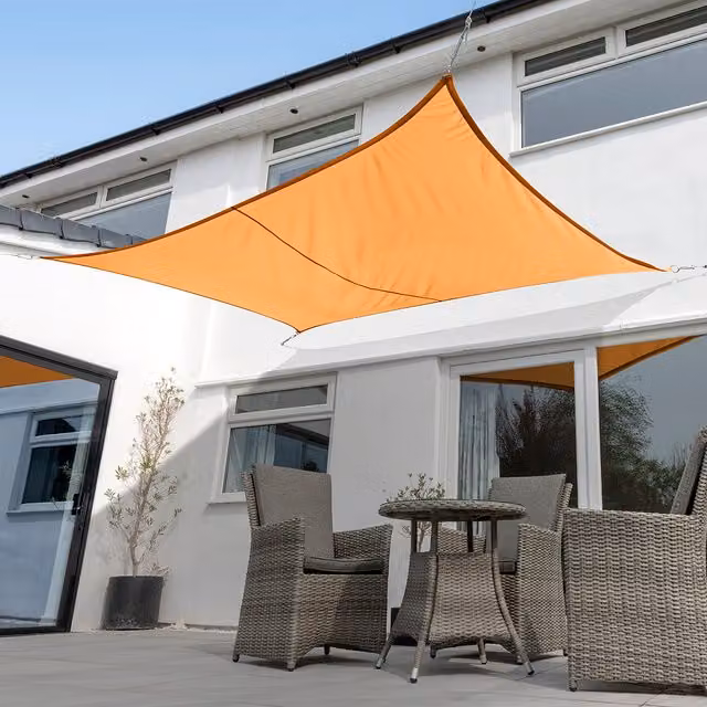Kookaburra Rectangular Waterproof Sun Shade Sail, Orange, W: 5 m, D: 4 m