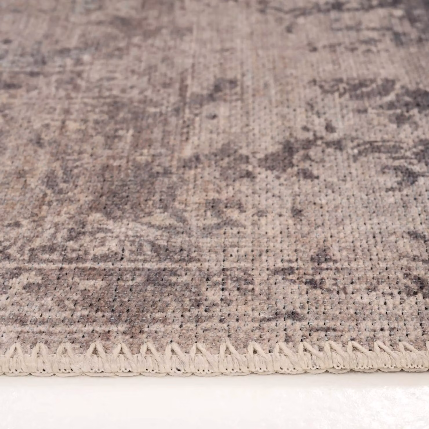 Kukoon Washable Distressed Runner Rug in Grey and Beige, W/D/H: 80 x 300 cm – 2