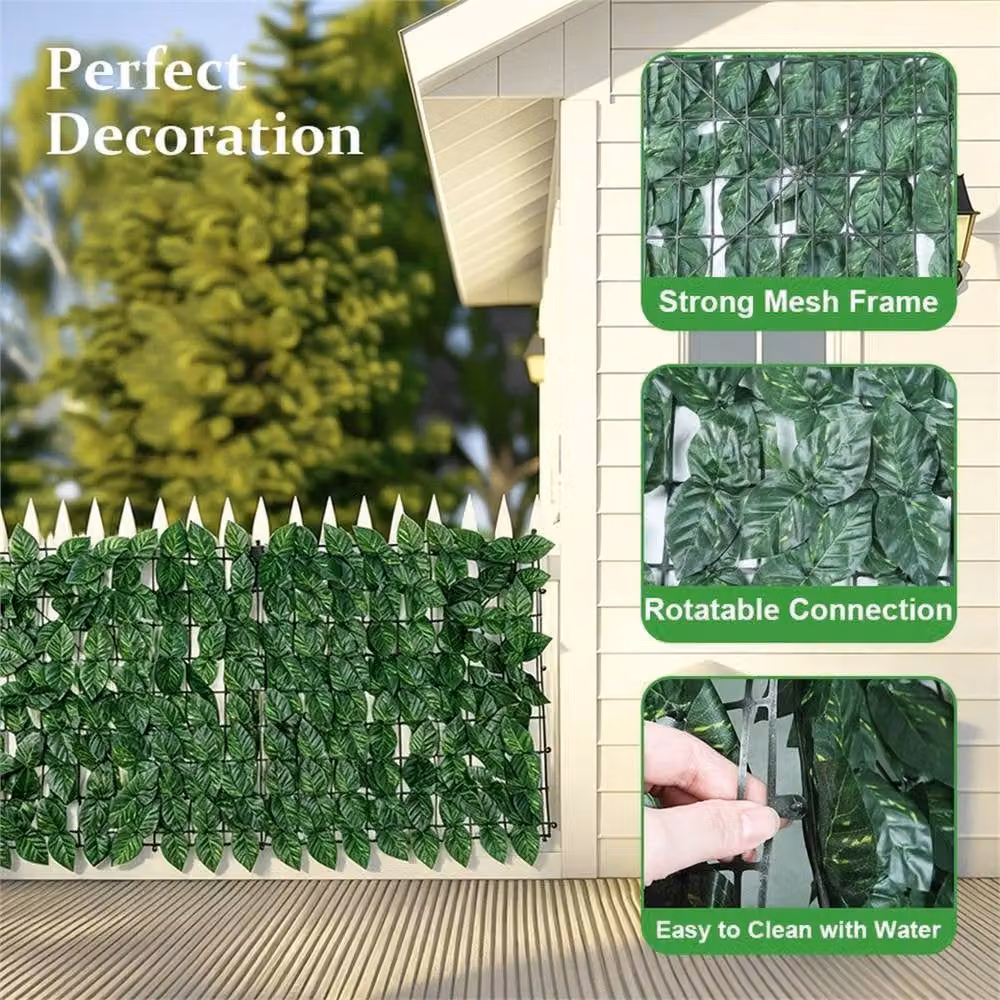 SPETLEK Artificial Leaf Screening Trellis Hedge in Green, W/H: 300 x 100 cm – 3