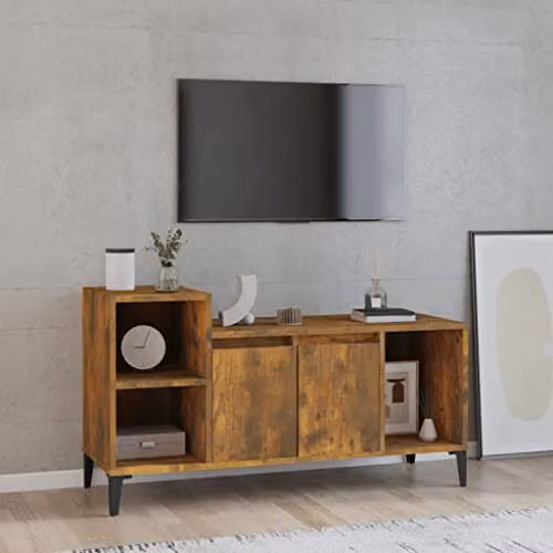vidaXL Industrial TV Cabinet in Smoked Oak Brown, W/D/H: 100 x 35 x 55 cm – 2