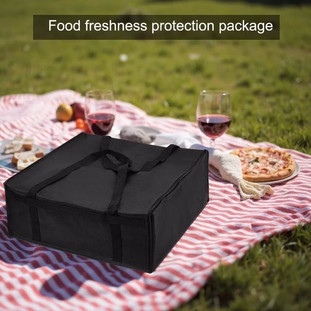 NESTLUNE Fully Thermal Insulated Pizza Delivery Bag in Black, W/D/H: 50.8 x 20.32 x 20.32 cm – 4