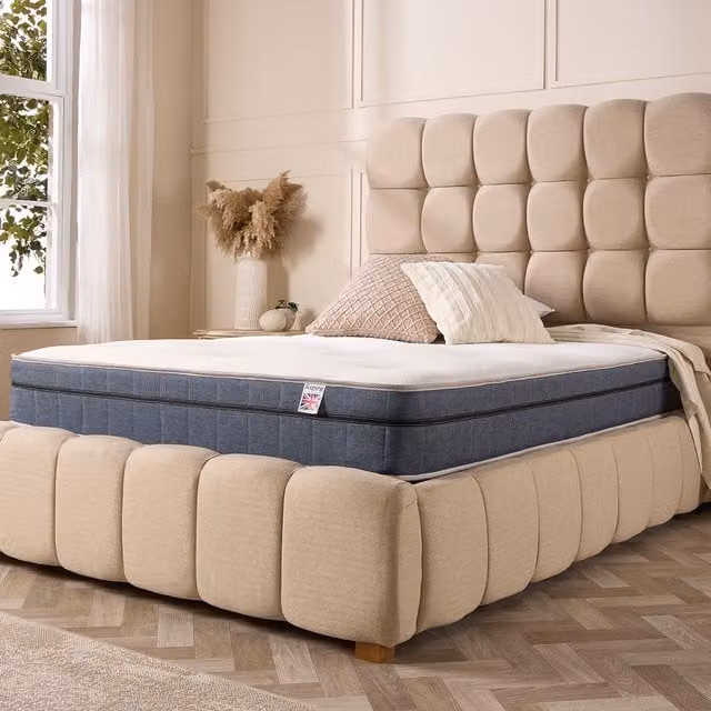 Aspire Natural Wool Bonnell Hybrid Tufted Mattress in White, Small Single – 1