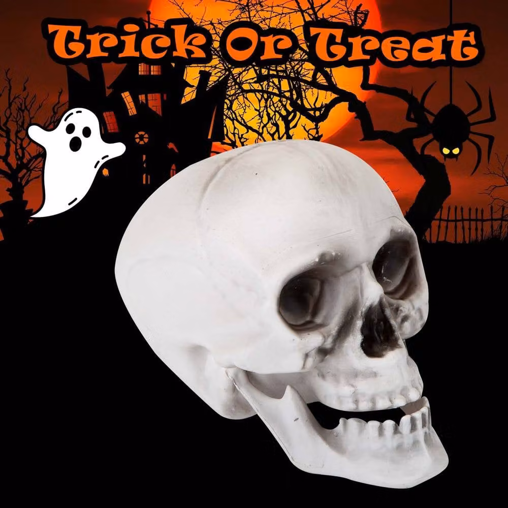 VFM e-Store Halloween Skull Decoration with Moving Jaw in White – 3