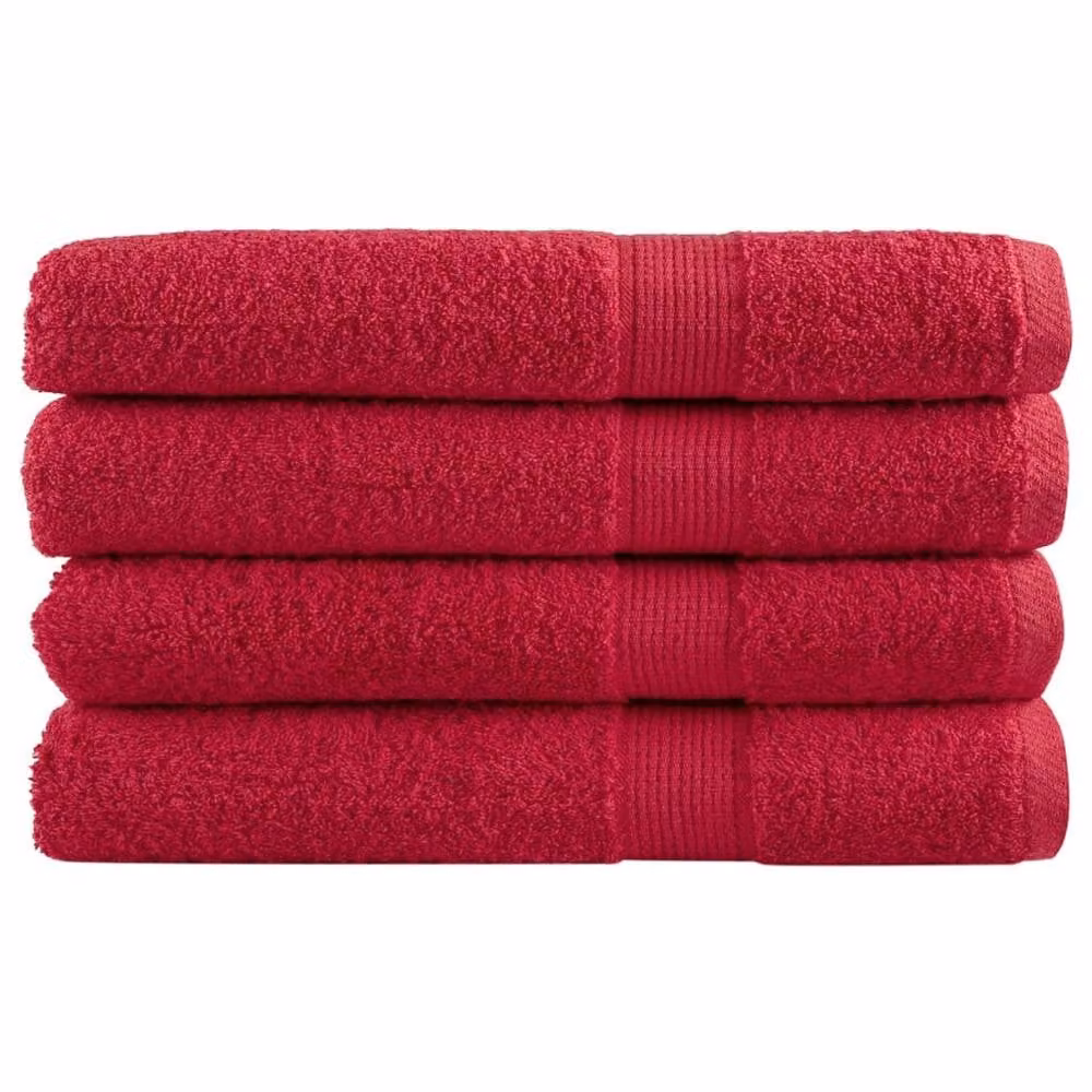 Berkfield Home SOLUND Premium Cotton Terry Sauna Towels, Red, 4 Pack, W: 80 cm, L: 200 cm, 600 gsm – 2