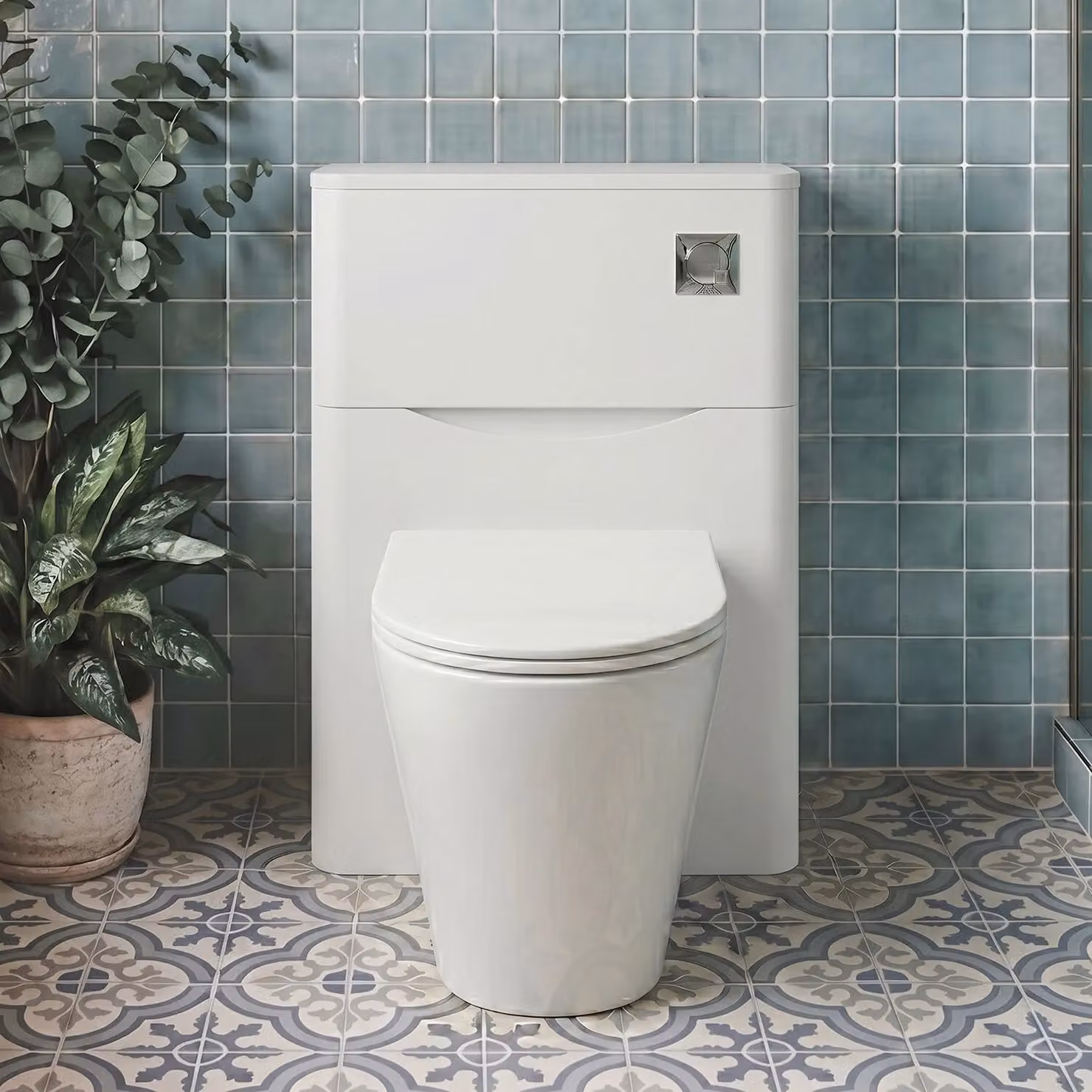 Balterley White Floor Standing Concealed Cistern Toilet Unit with Hinged Doors, Width: 55 cm – 6
