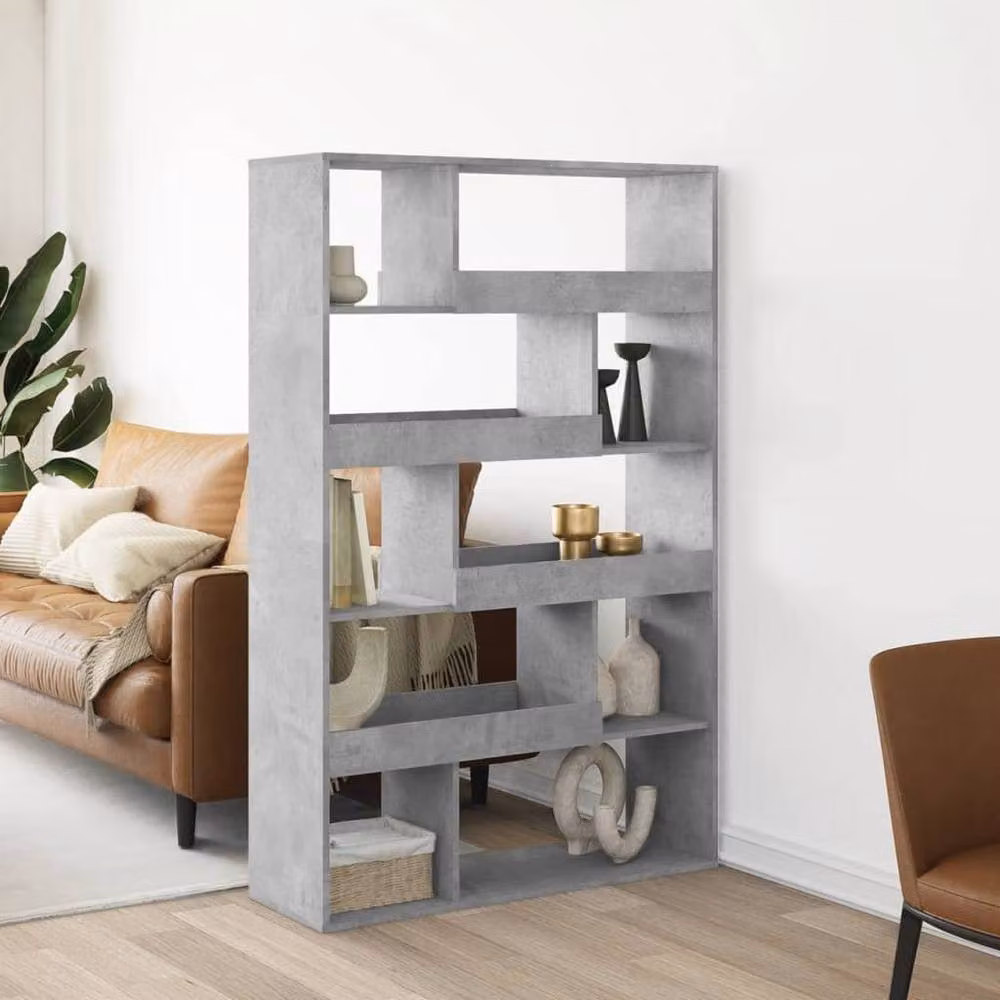 Berkfield Home Room Divider in Concrete Grey, W/D/H: 100 x 33 x 156.5 cm – 2