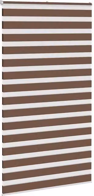 Berkfield Home Elegant Zebra Blind in Brown, W: 120 cm, H: 200 cm – 1