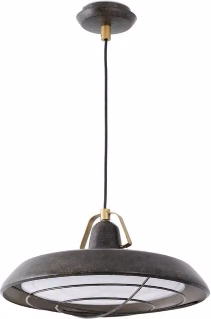 Faro Plec LED Outdoor Dome Ceiling Pendant Light in Brown