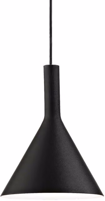 Ideal Lux Cocktail 1 Light Dome Ceiling Pendant in Black with Chrome Details, Diameter: 20 cm