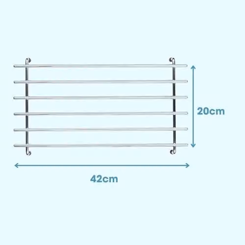 Kilo Silver Rectangular Metal Trivet with Non-Slip Feet, W: 42 cm, D: 20 cm – 4