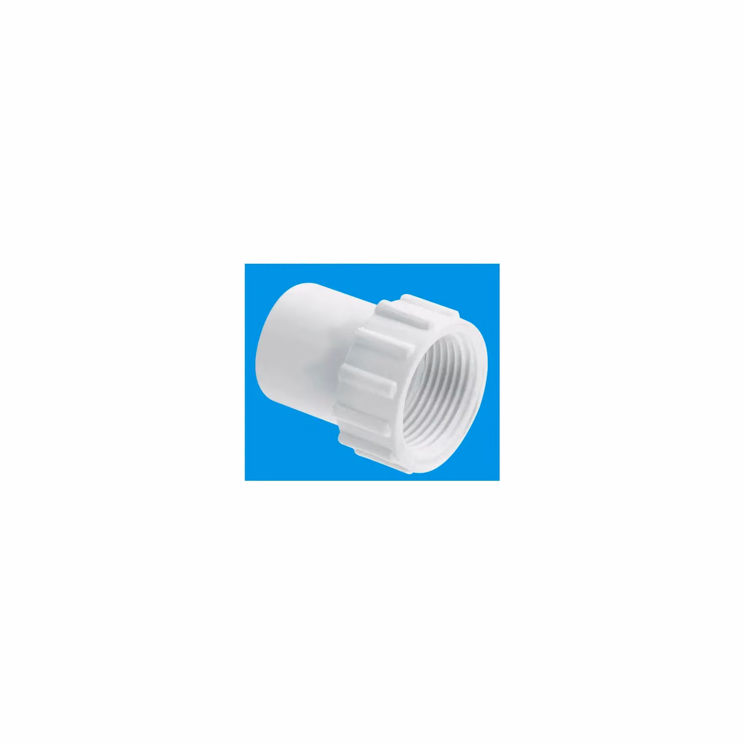 McAlpine R6 3/4 inch Straight Female Overflow Coupling with Fixed Nut in White – 2