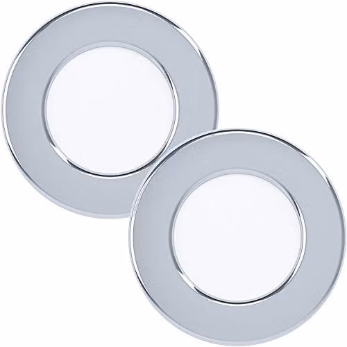 Loops 2 Pack Chrome Round LED Recessed Wall and Ceiling Downlights – 1