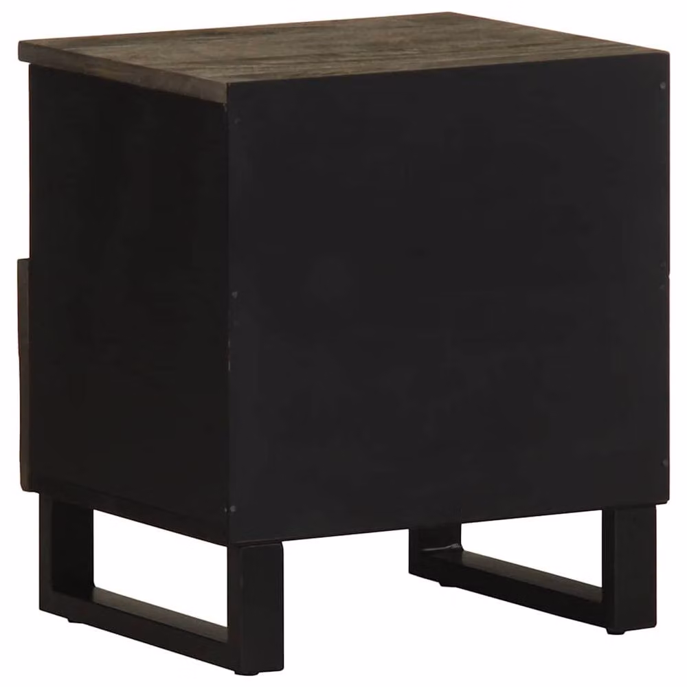 Berkfield Home Black Mango Wood Bedside Cabinet W/D/H: 40 x 33 x 46 cm – 4