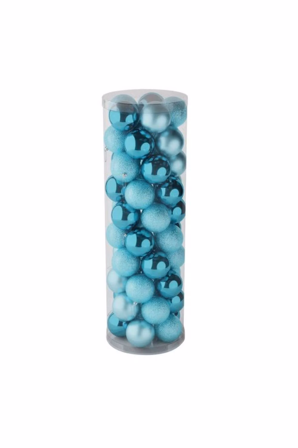 KDMD 48 Ice Blue Christmas Baubles in Matt, Shiny and Glitter Finish, Diameter: 10 cm – 2