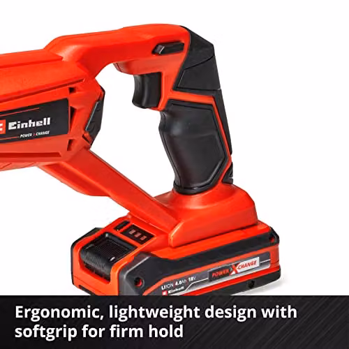 Einhell Power X-Change 18V Cordless Reciprocating Saw in Black and Red with 22mm Stroke – 4