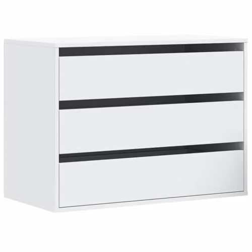 vidaXL Corner Chest of Drawers in White, W/D/H: 80 x 41 x 58 cm