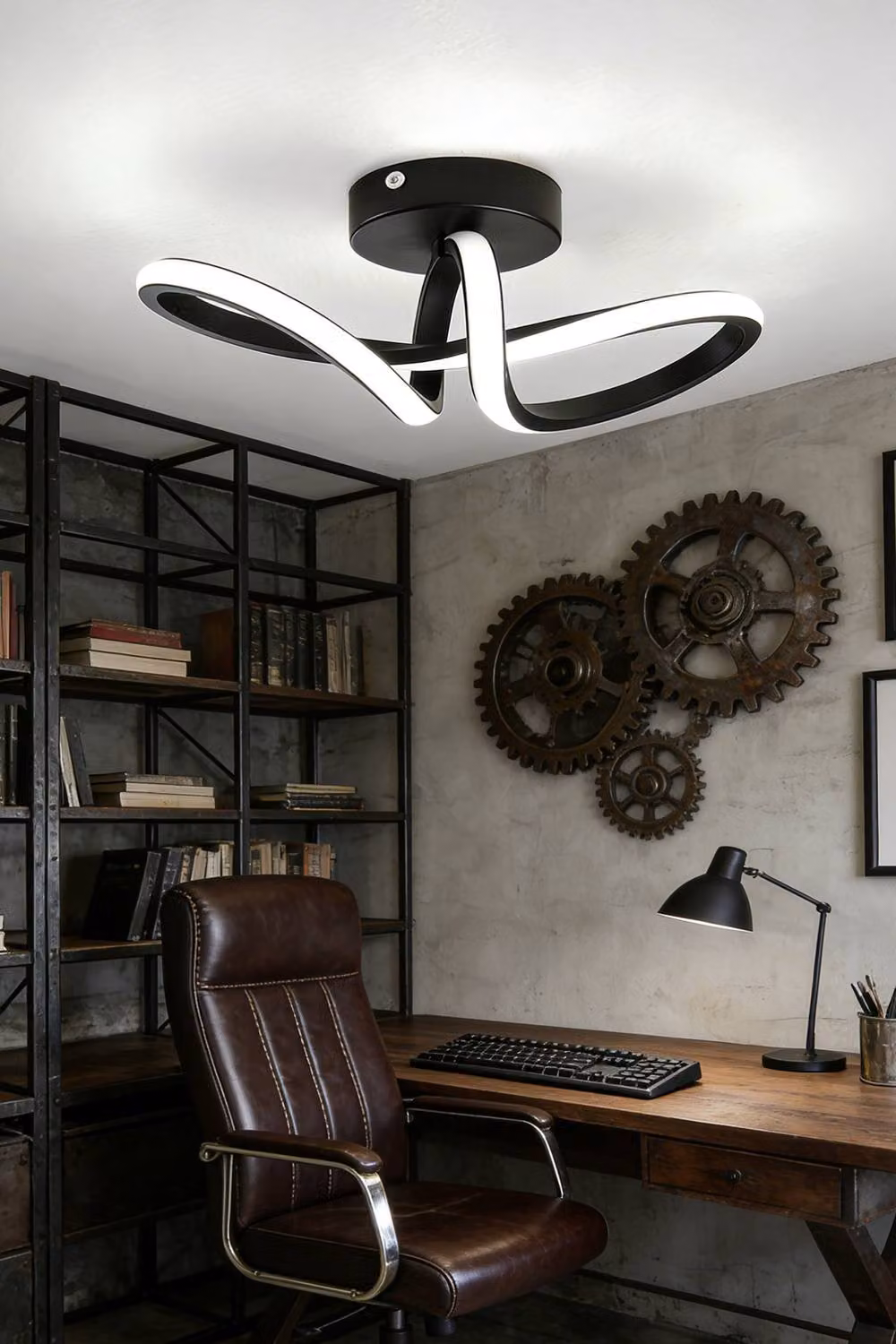 Living and Home Modern LED Ceiling Light in Black – 2