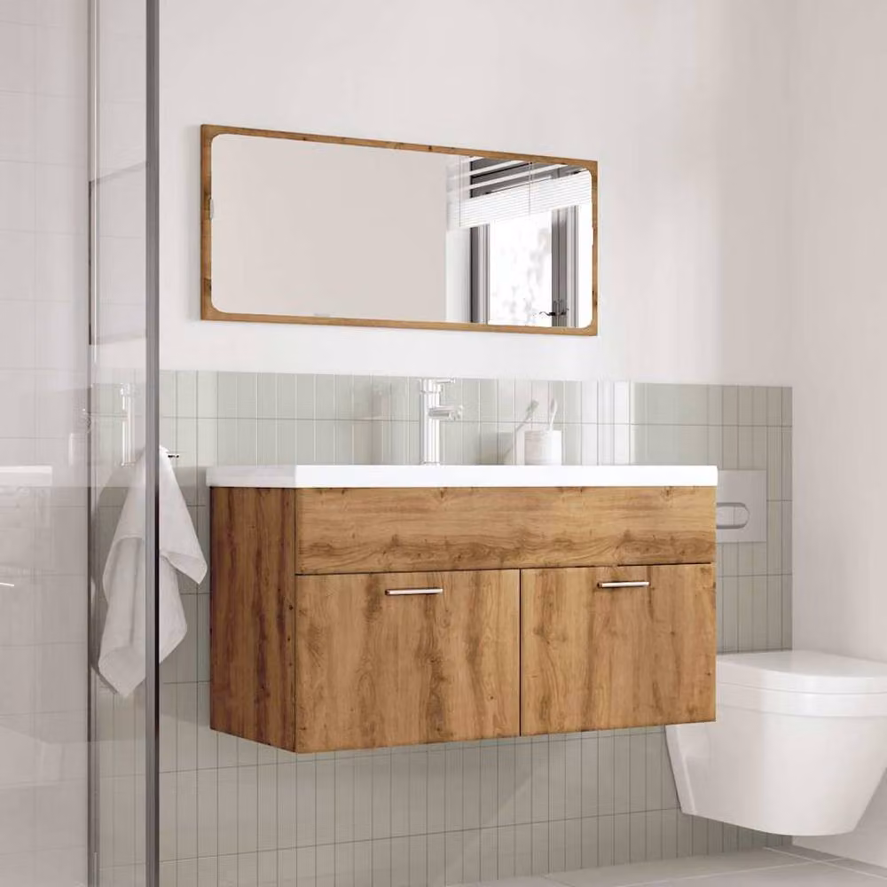 Berkfield Home 3 Piece Modern Bathroom Furniture Set in Artisan Oak Brown – 2