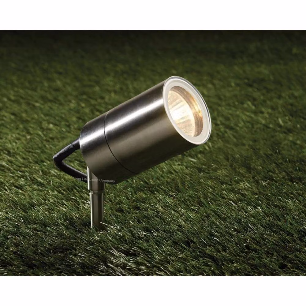 SPETLEK 12V Stainless Steel Adjustable Garden Ground Spike Light in Silver with Warm White LED – 3