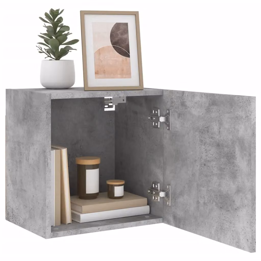 Berkfield Home Wall Mounted TV Cabinet in Concrete Grey, W: 40.5 cm, D: 30 cm, H: 40 cm – 2