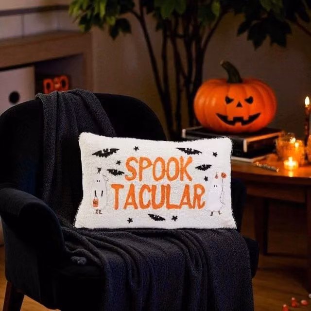 Garden Greatness Spook Tacular Halloween Cushion in White
