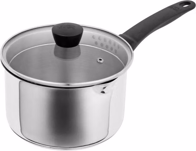 Kuhn Rikon Classic Plus Stainless Steel Induction Safe Saucepan with Draining Lid, Silver, 1.9 l – 1