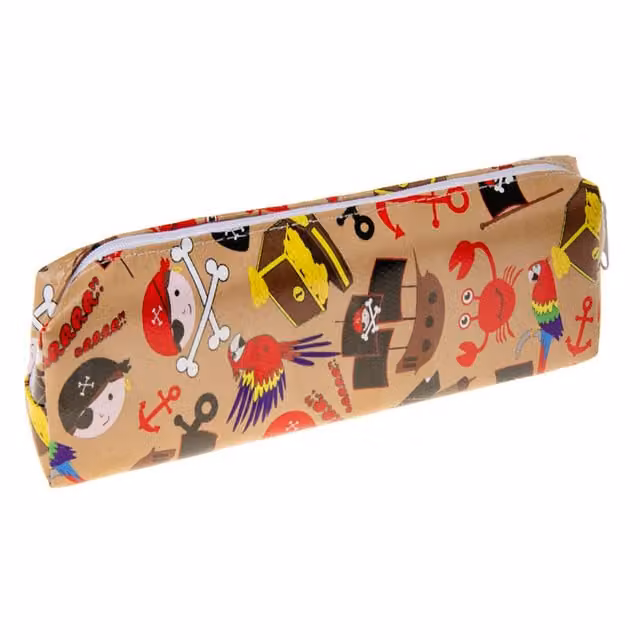 LG-Imports Pirate Pencil Case, White Flat Pouch