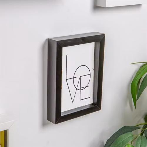 Nicola Spring Pack of 5 Black Rectangular 3D Shadow Box Photo Frames, W/H: 17 x 12 cm – 2