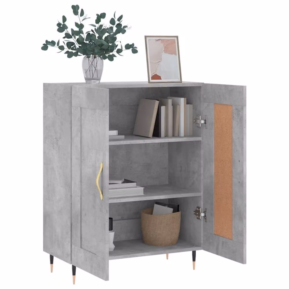 Berkfield Home Sideboard in Concrete Grey, W/D/H: 69.5 x 34 x 90 cm – 2