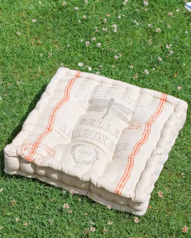 Dibor Set of 2 Vintage Style Square Garden Box Chair Seat Pads in Grey, W 40 cm x D 40 cm – 3